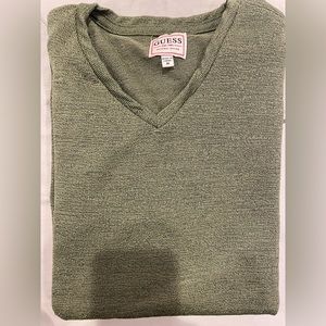 Guess Gauze V-Neck Tee army green